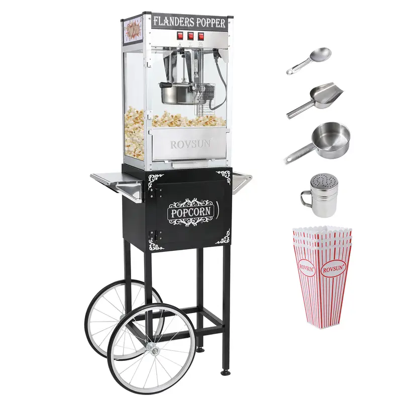 Popcorn Machine with Cart and Wheels